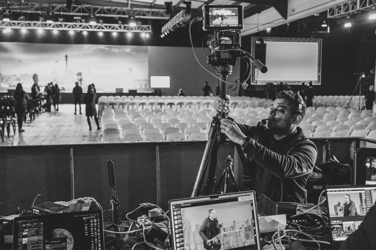Nitesh on a multicam setup on location for a public event, Johannesburg