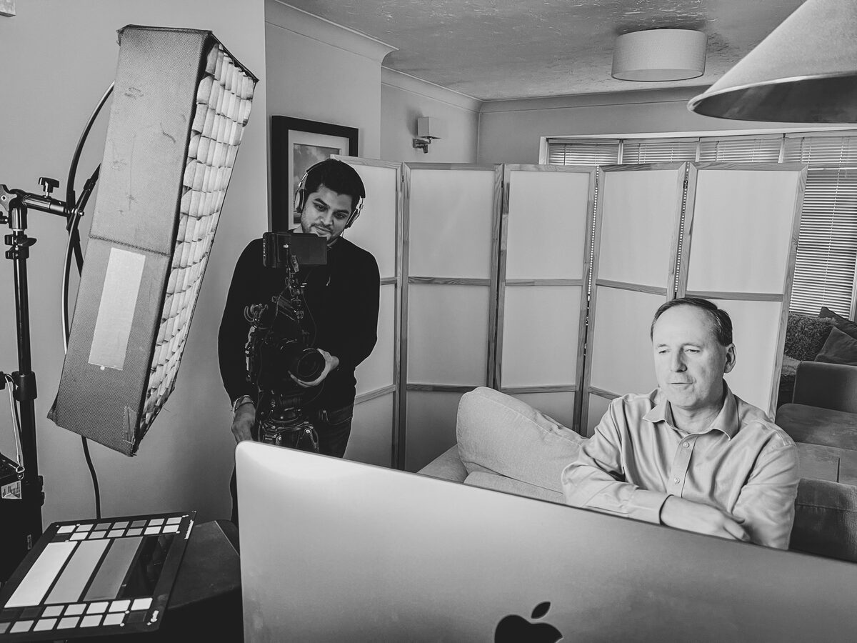 Nitesh on a solo shoot, portrait lighting and a Zoom interview